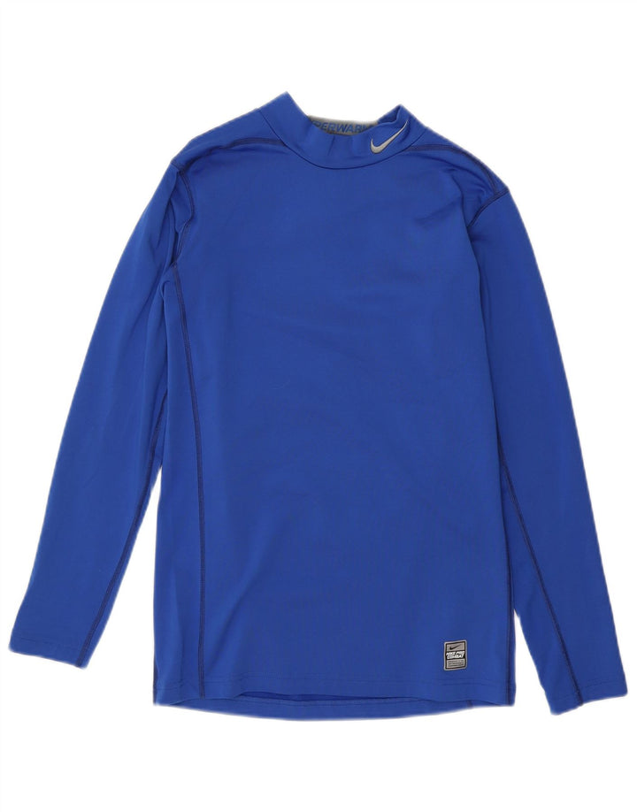 Мужской топ Nike Dri Fit с длинным рукавом, средний синий полиэстер