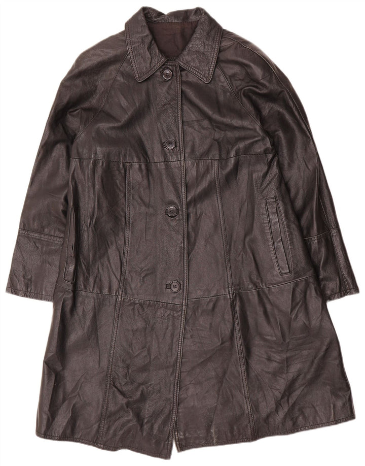 Винтажное женское кожаное пальто IT 42 Medium Black