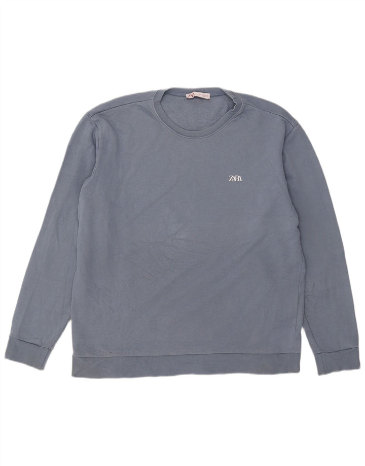 Мужской свитер Zara XL, синий хлопок