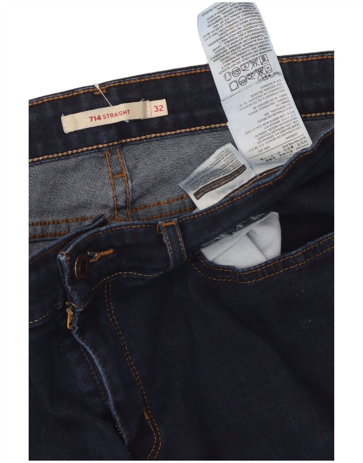 Женские прямые джинсы LEVI'S 714 W32 L28 Темно-синие, хлопок