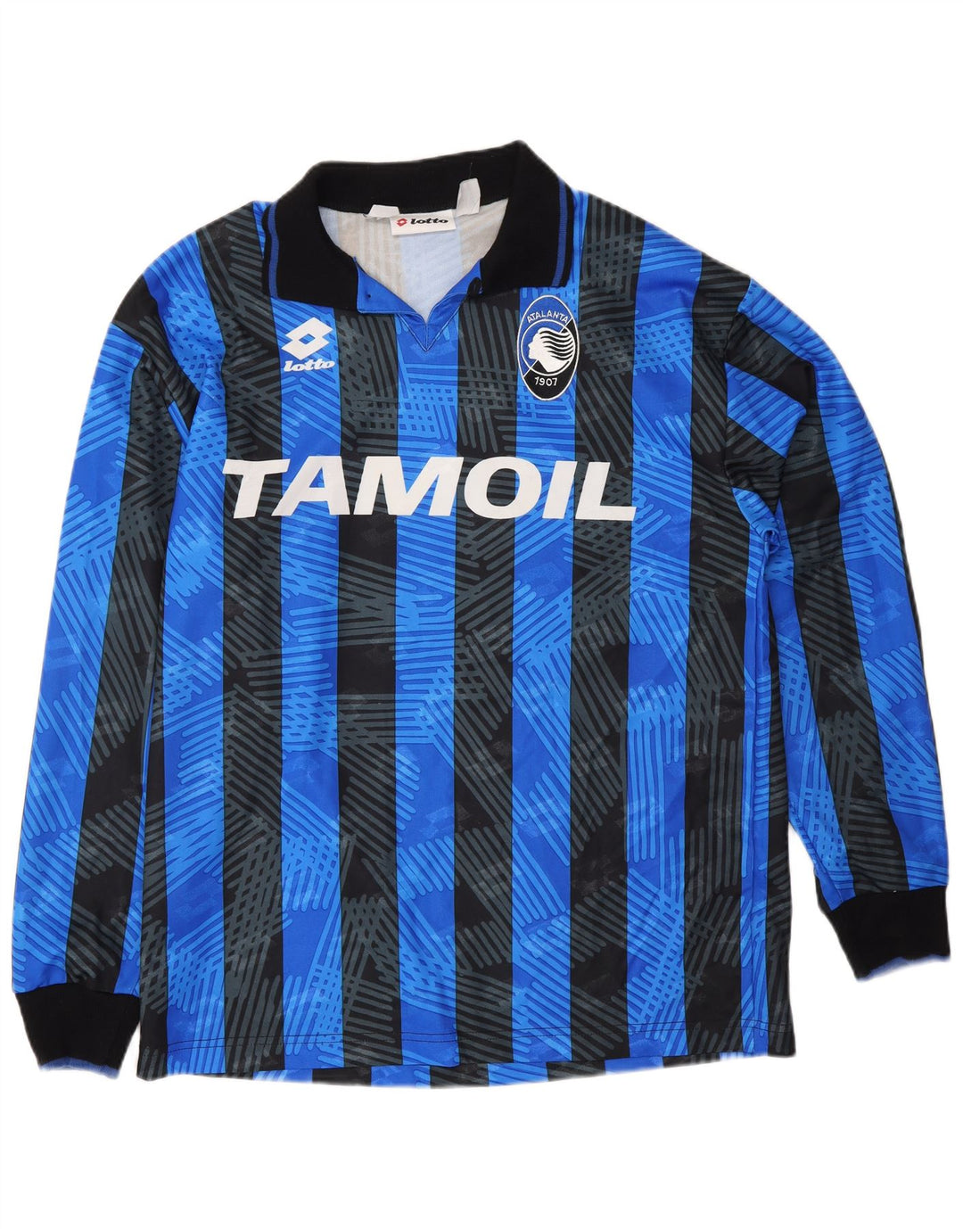 LOTTO Mens Atalanta 1991-1993 Домашний трикотаж среднего размера Спортивный в синюю полоску