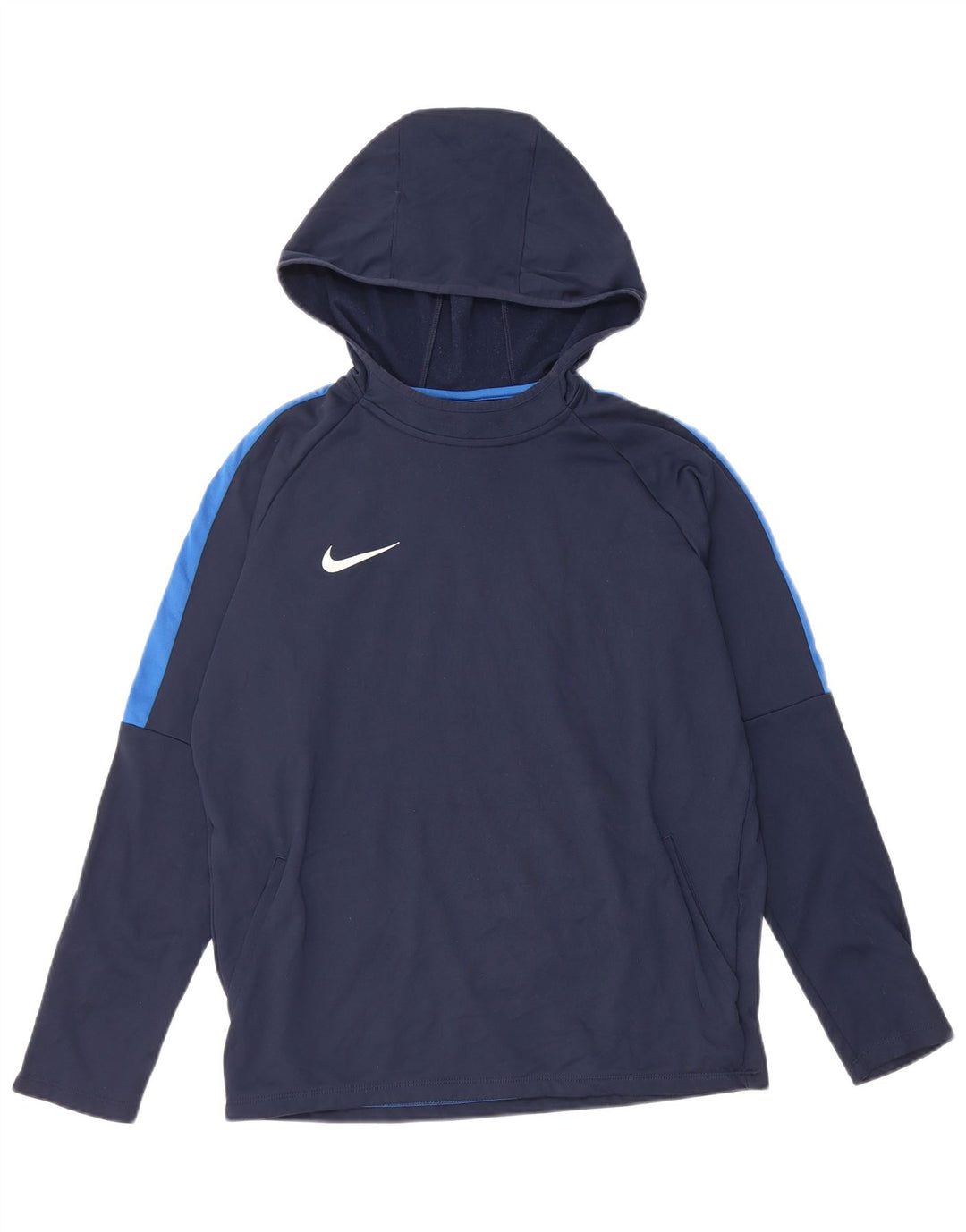 Мужской джемпер с капюшоном Nike среднего размера, темно-синий, полиэстер с цветными блоками