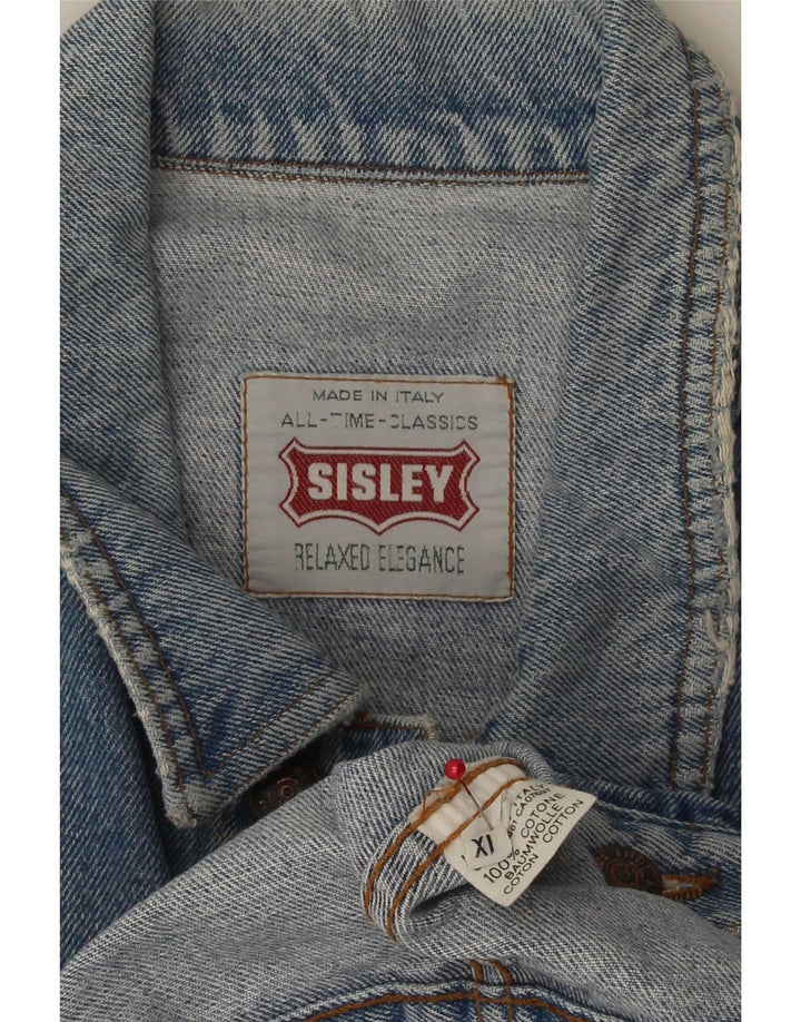 Мужская джинсовая куртка Sisley UK 42 XL, синяя, хлопок
