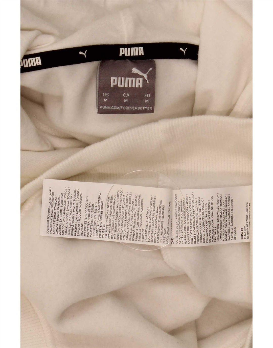 Мужской джемпер с капюшоном Puma с рисунком, средний белый хлопок, хлопок