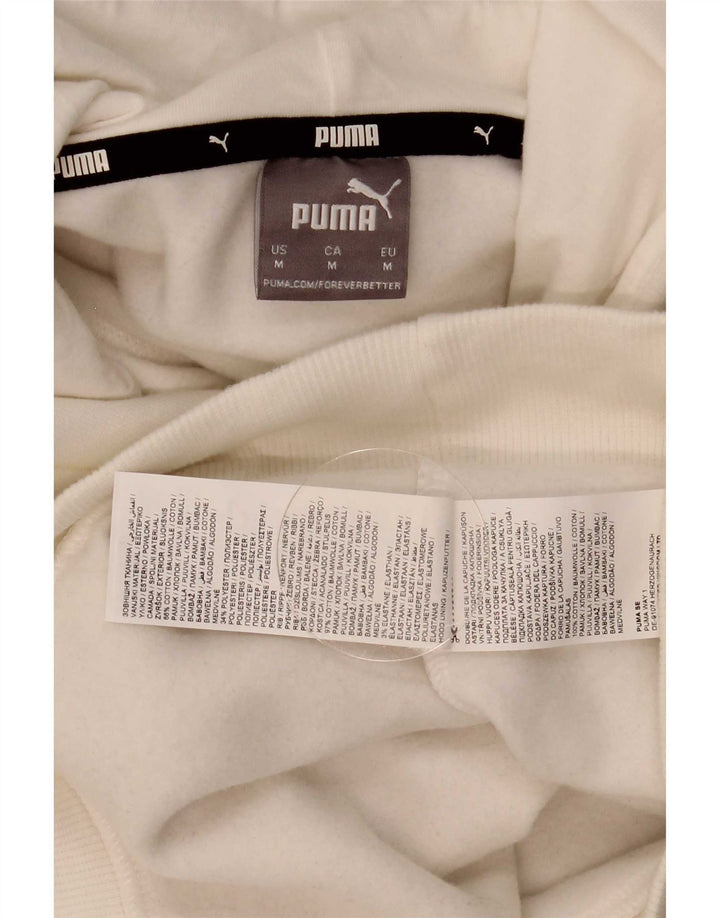 Мужской джемпер с капюшоном Puma с рисунком, средний белый хлопок, хлопок