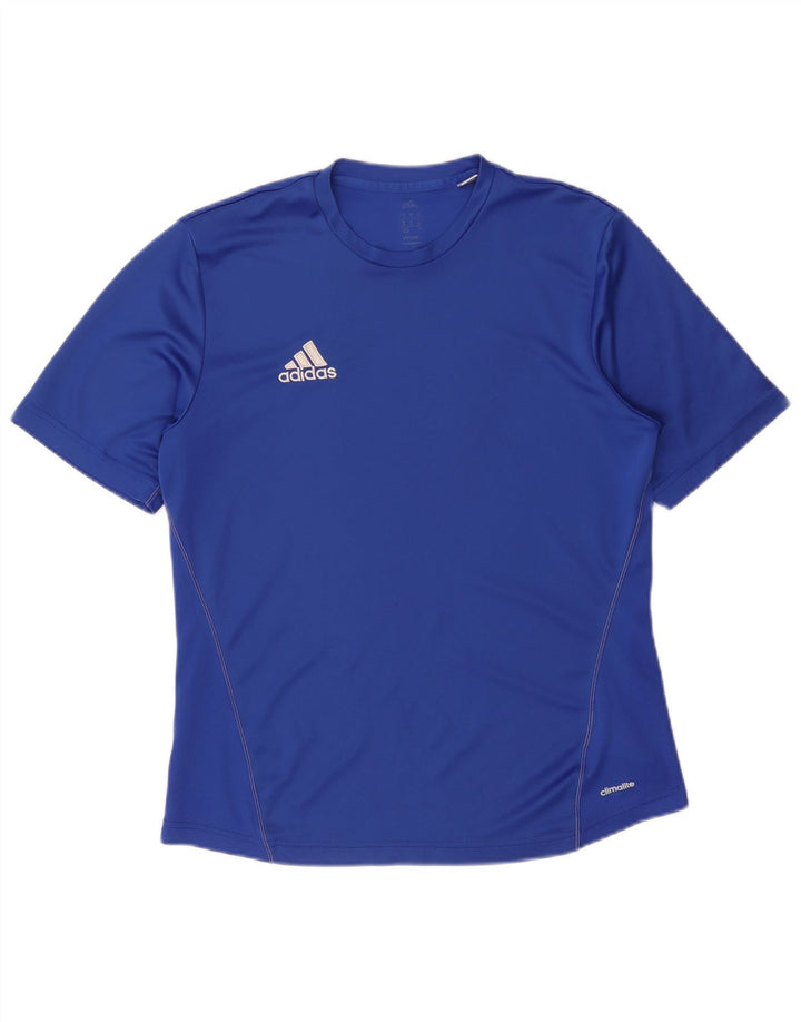 Adidas Мужская футболка Climalite Верх среднего синего цвета из полиэстера
