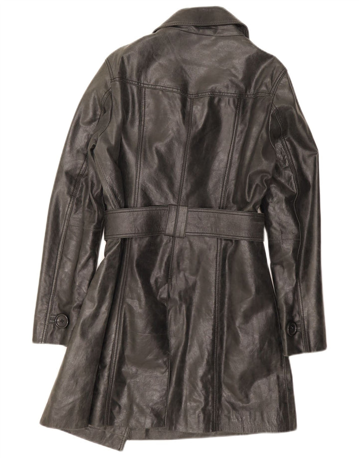 Женский кожаный плащ Oakwood UK 14, средний черный