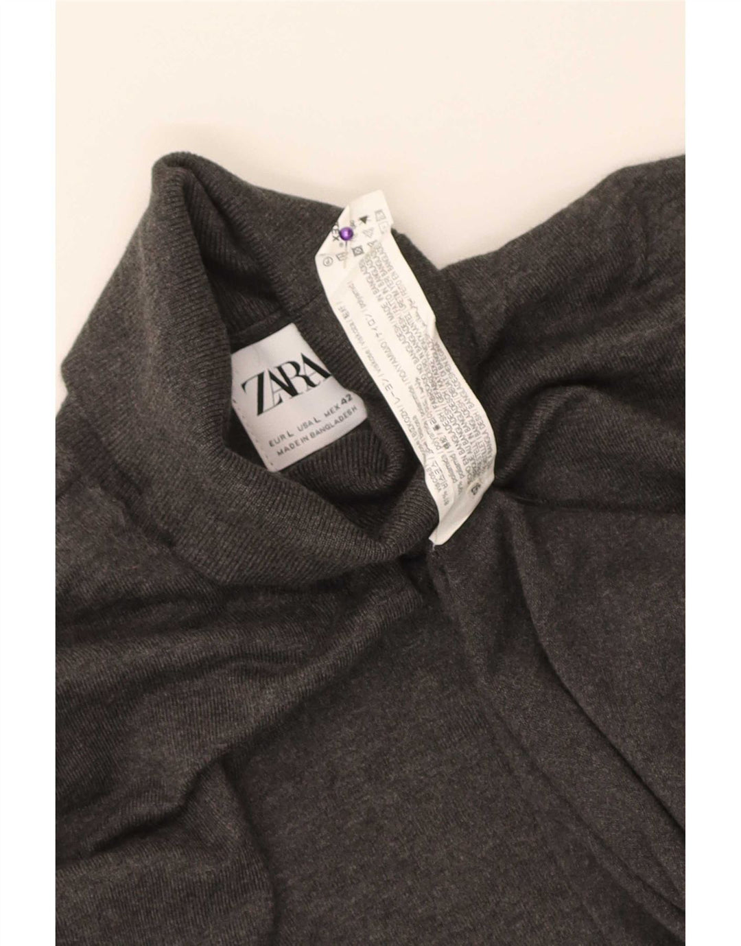 Мужской джемпер Zara с высоким воротником, большой серый вискоза с крапинками