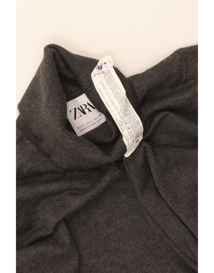Мужской джемпер Zara с высоким воротником, большой серый вискоза с крапинками