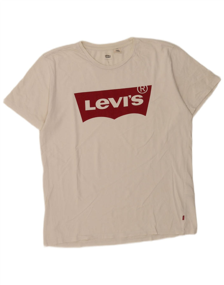 Мужская футболка с рисунком Levi's, большой белый хлопок