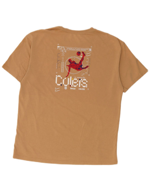 Nike Mens Barcolona Loose Fit Graphic T-Shirt Top Medium Beige Cotton