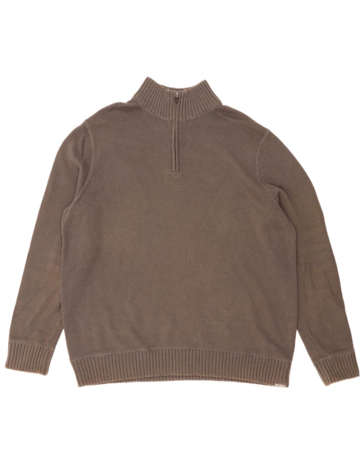 Мужской джемпер с воротником на молнии EDDIE BAUER XL, серый хлопок
