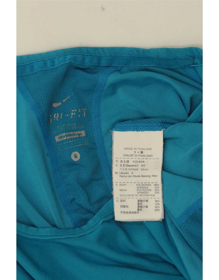 Женская футболка Nike Dri Fit Top UK 10, маленький синий полиэстер