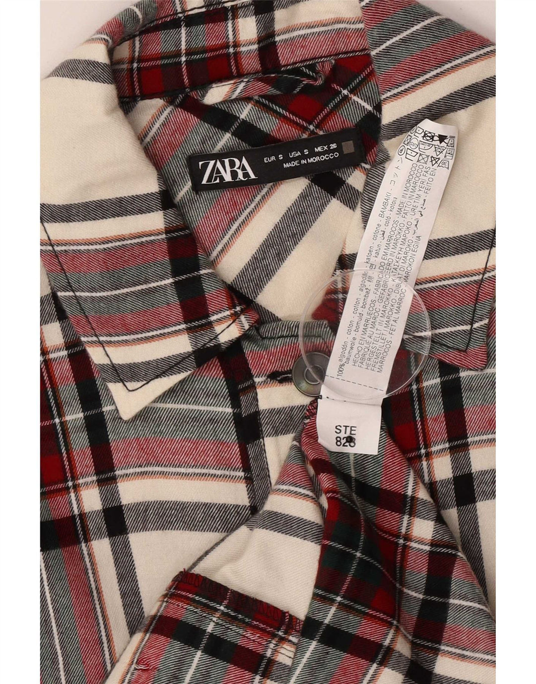 Женская оверсайз-куртка Zara UK 10, маленькая разноцветная клетка