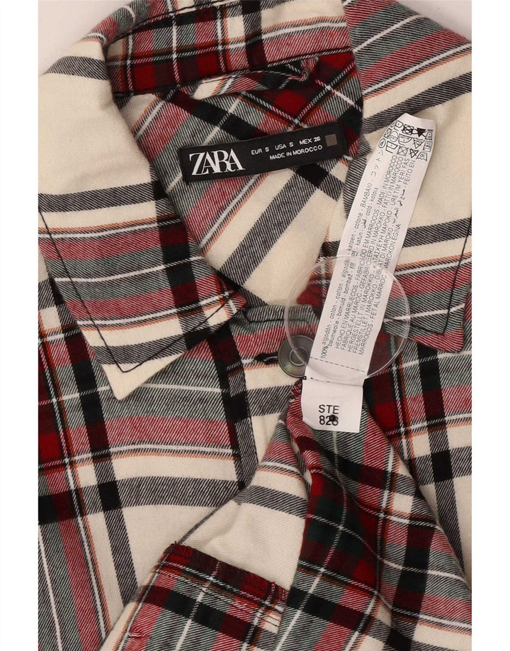 Женская оверсайз-куртка Zara UK 10, маленькая разноцветная клетка