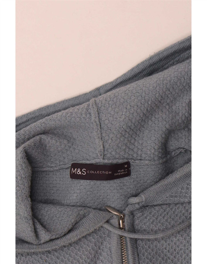 Мужской кардиган с капюшоном Marks & Spencer, средний синий вискоза