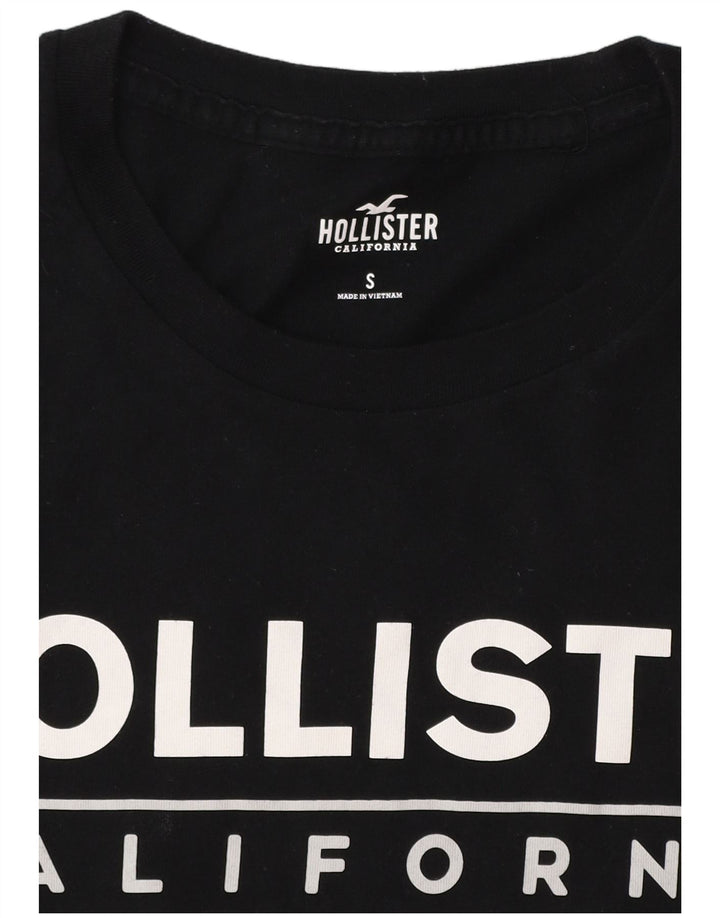 Мужская футболка с рисунком HOLLISTER, маленькая, черная, с цветными блоками