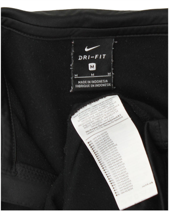Мужской пуловер с воротником на молнии Nike Dri Fit, спортивный костюм, средний черный полиэстер