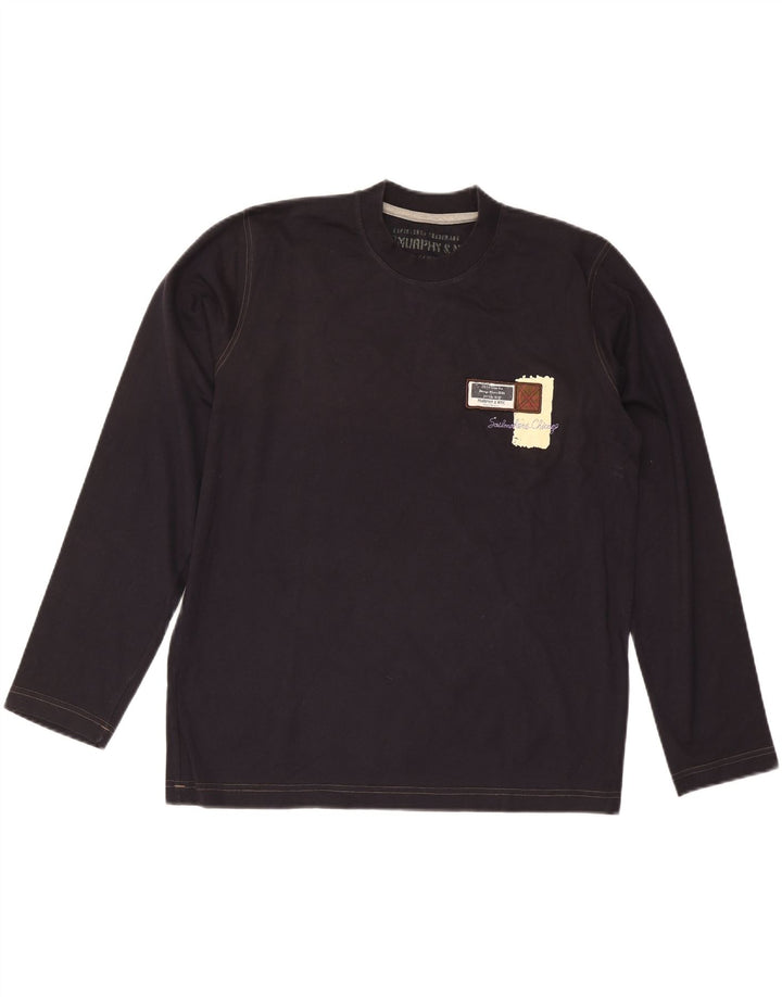 Мужской топ Sailmakers MURPHY & NYE, большой размер, темно-синий, хлопок, с длинными рукавами