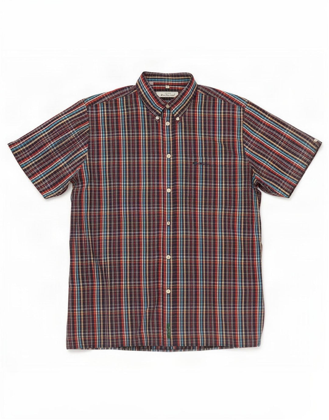 Ben Sherman Мужская рубашка с коротким рукавом XL, разноцветная клетка, хлопок