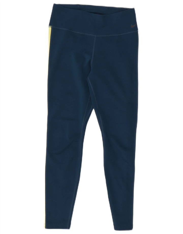 Женские леггинсы с рисунком NIKE Dri Fit UK 8, маленькие синие, полиэстер