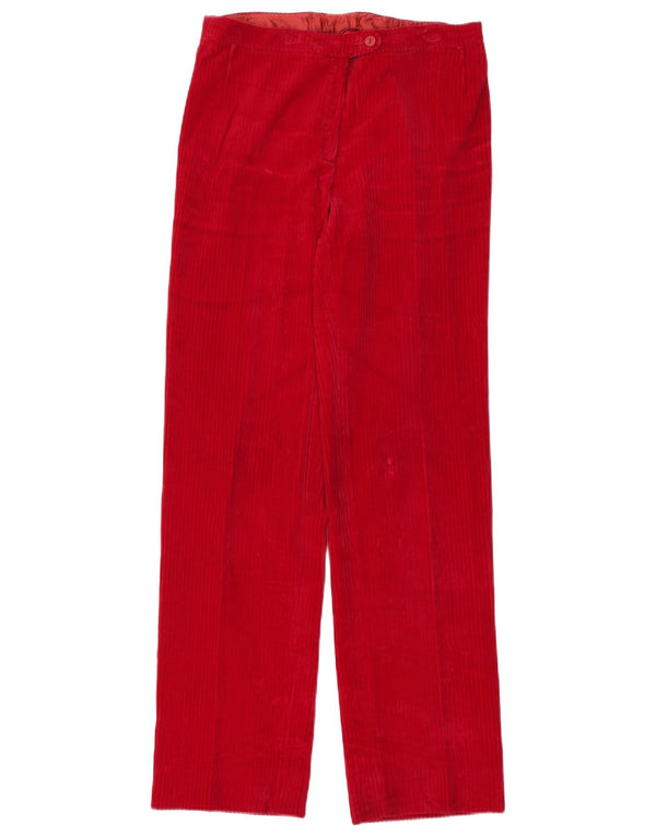 Винтажные женские прямые вельветовые брюки W30 L34 розовые