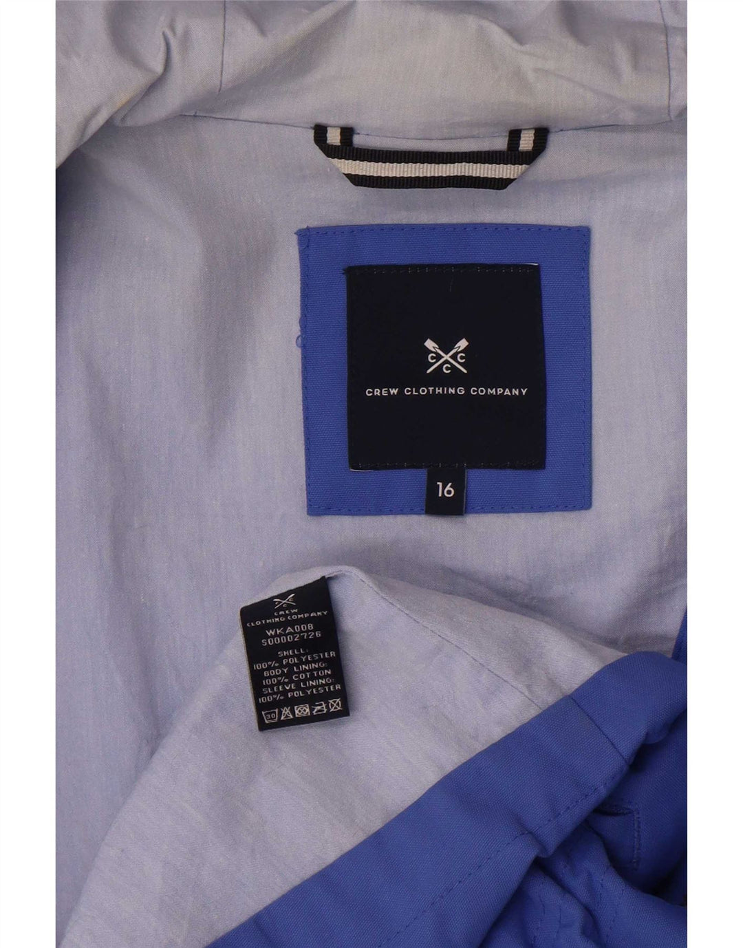 Женская дождевик с капюшоном Crew Clothing UK 16, большой синий полиэстер