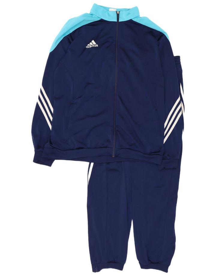 Мужской спортивный костюм ADIDAS XL, темно-синий, полиэстер с цветными блоками