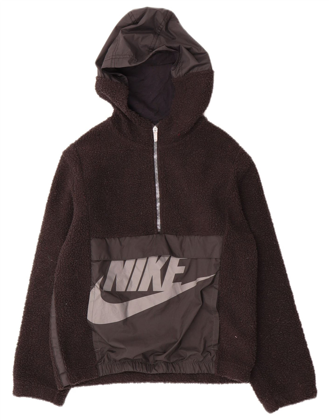 Флисовый джемпер с рисунком на молнии для мальчиков Nike, 10–11 лет, средний черный, полиэстер