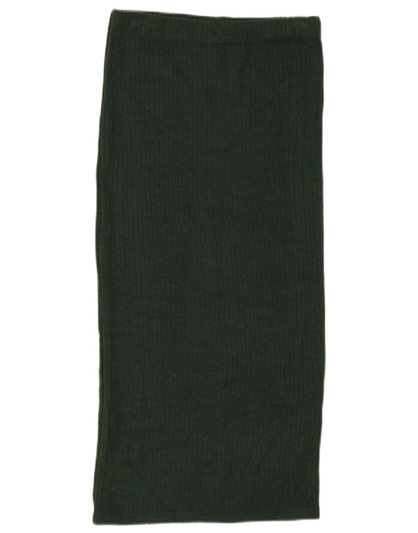 Женская юбка миди с завышенной талией Zara Medium W30, зеленая вискоза