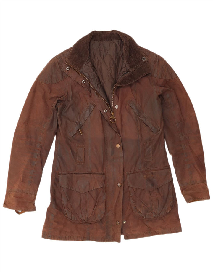 Женская куртка Barbour из вощеного хлопка UK 8, маленькая коричневая
