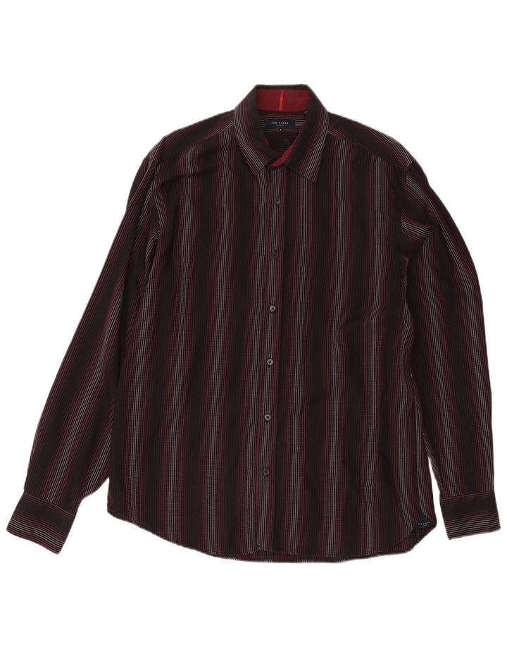 Мужская рубашка Ted Baker, размер 5 XL, черная в полоску