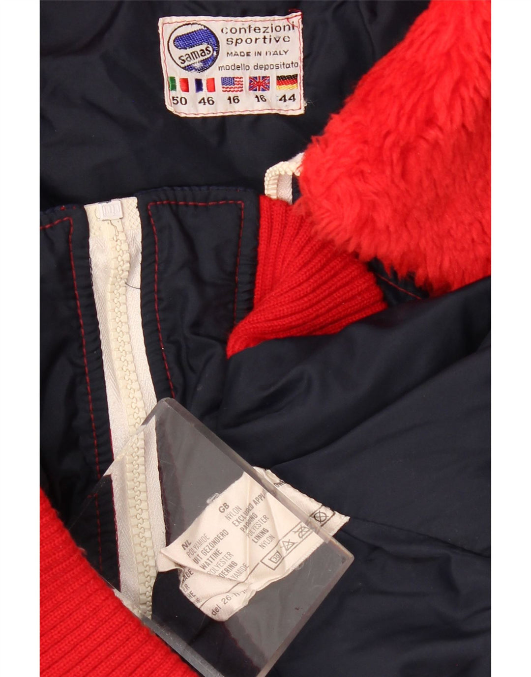 Женская куртка-бомбер Samas UK 16, большая, темно-синяя, нейлон с цветными блоками