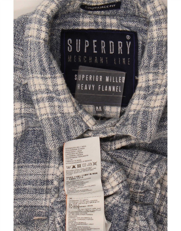 Superdry Мужская фланелевая рубашка среднего серого цвета, хлопок в клетку