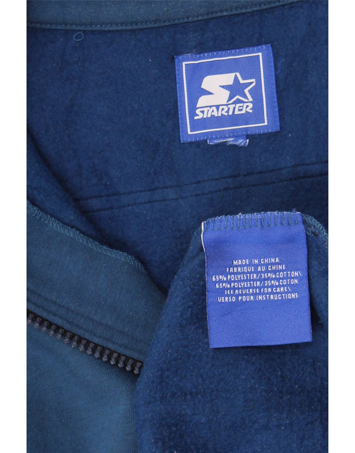 Мужской свитер с воротником на молнии Starter, джемпер XL, синий полиэстер с цветными блоками