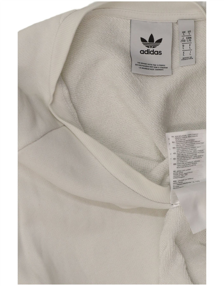 Мужской свитер ADIDAS, большой белый хлопковый джемпер
