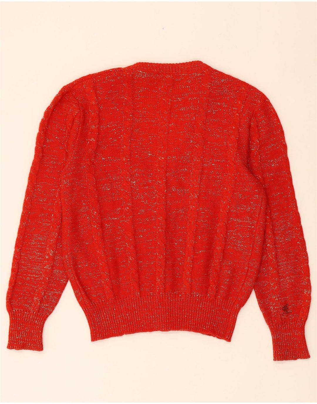 VINTAGE Womens Cardigan Sweater UK 14 Medium Red Vintage Vintage and Second-Hand Vintage from Messina Hembry 