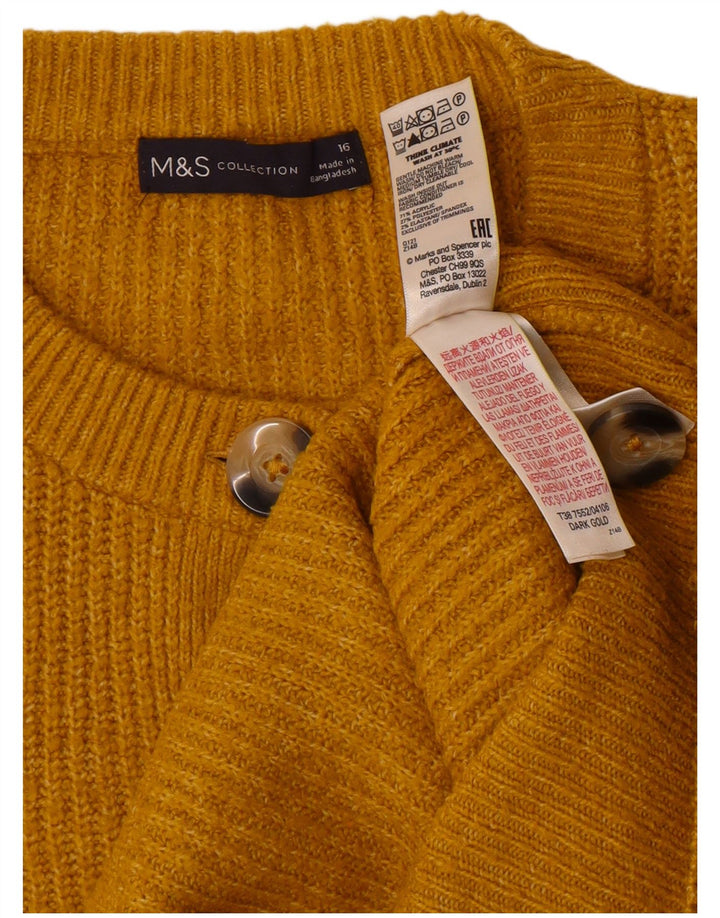 Женский свитер-кардиган оверсайз Marks & Spencer UK 16, большой желтый