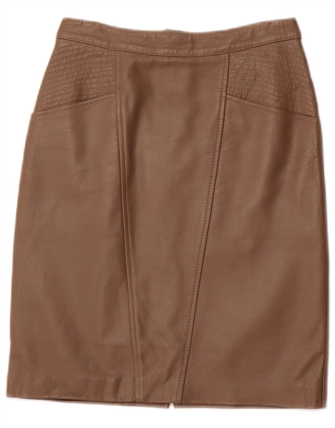 ВИНТАЖНАЯ Женская кожаная юбка с высокой талией IT 42 Medium W26 Коричневая кожа