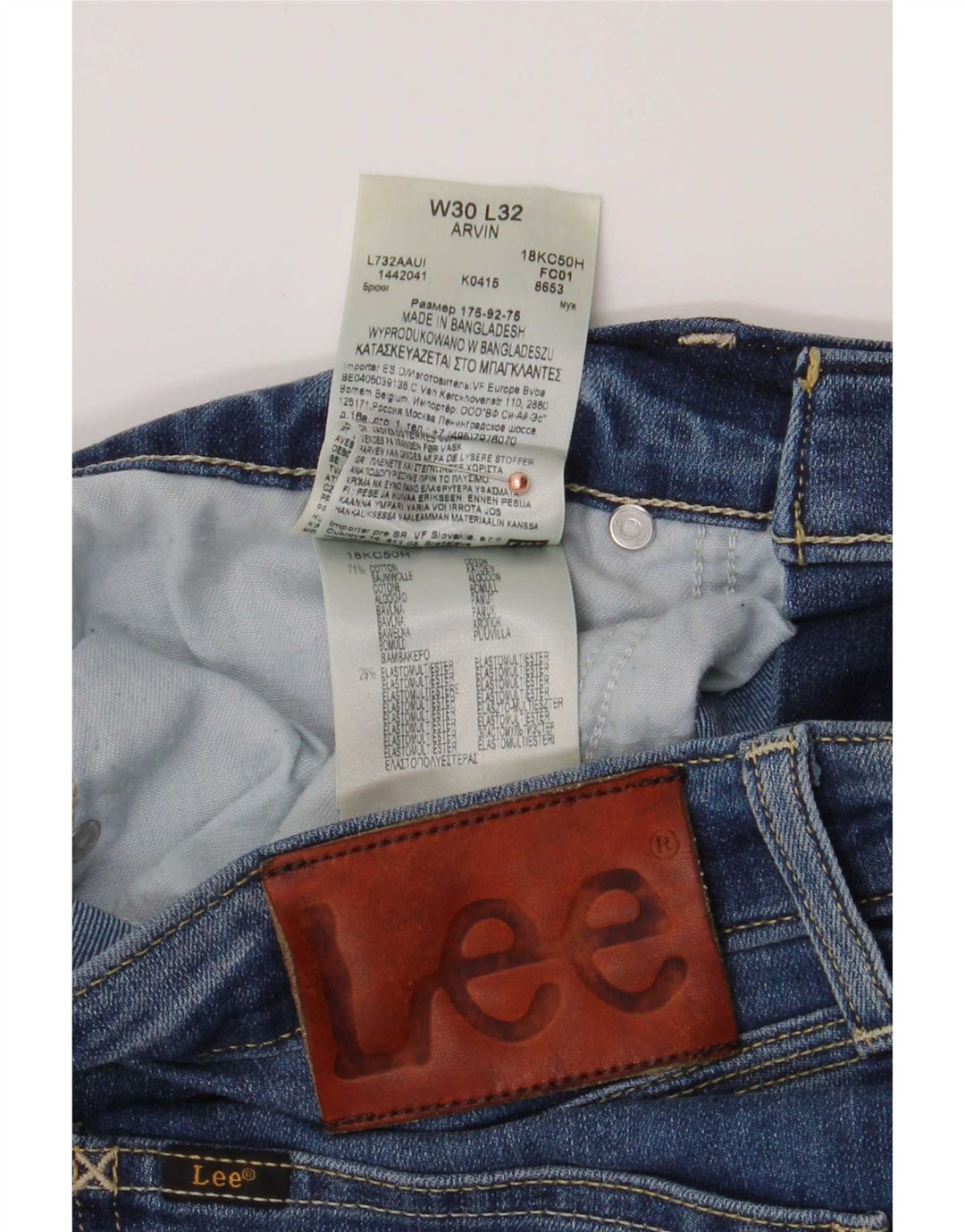 Мужские джинсы Lee Arvin Slim W30 L32, синий хлопок