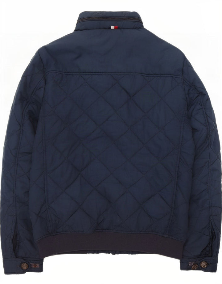 Мужская стеганая куртка с капюшоном Tommy Hilfiger UK 36, маленькая, темно-синяя, полиэстер