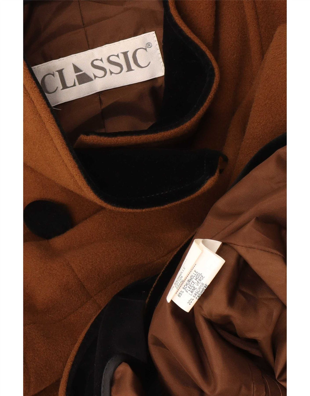 Женское двубортное пальто CLASSIC UK 18 XL, коричневый хлопок
