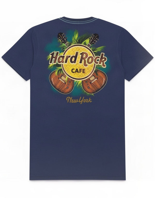 Hard Rock Cafe Мужская футболка с рисунком New York Топ Маленький Темно-синий Хлопок