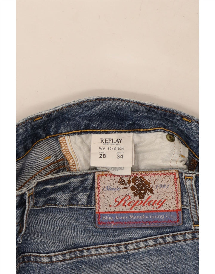Джинсы женские прямые REPLAY W28 L30 синие, хлопок