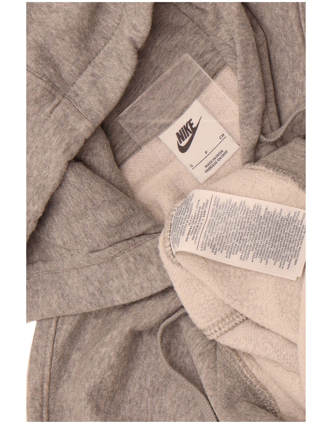 Мужской джемпер с капюшоном Nike, маленький серый, хлопковый