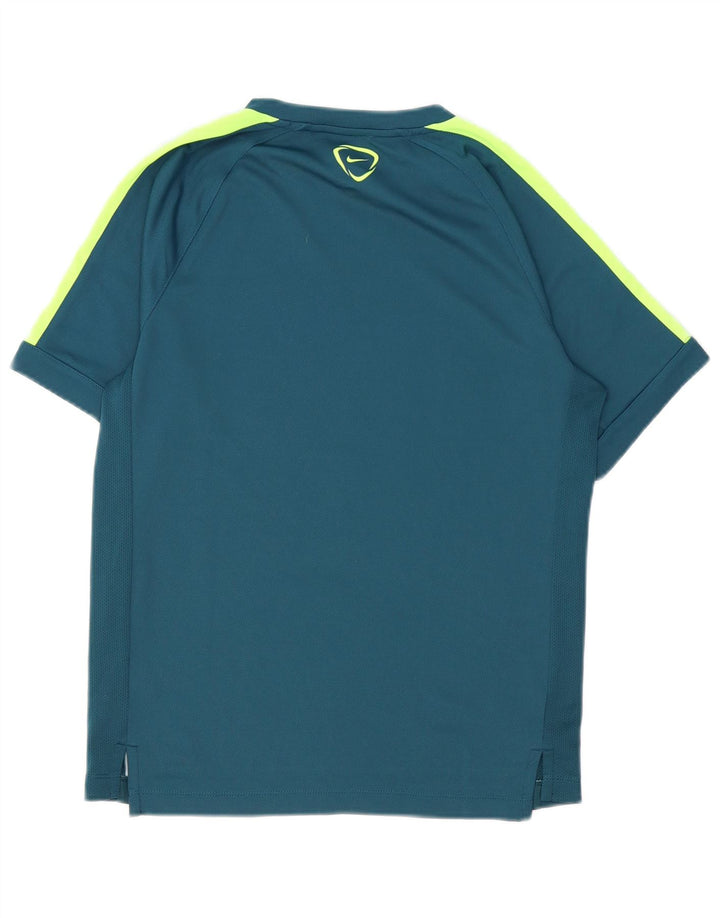 Мужская футболка Nike Dri Fit с графикой, верх среднего синего цвета, полиэстер с цветными блоками