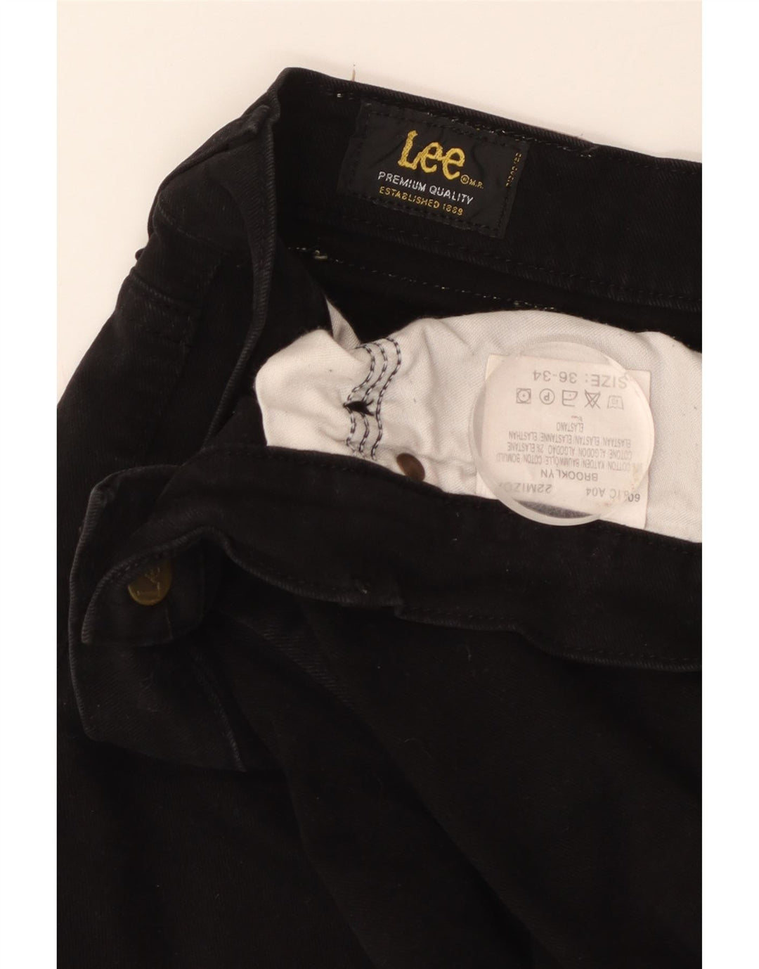 Мужские прямые джинсы Lee Brooklyn W36 L28, черный хлопок