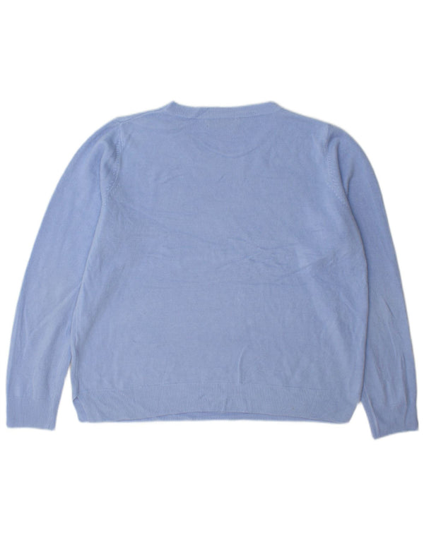 Женский джемпер с вырезом «лодочка» Marks & Spencer, Великобритания, 18 XL, синий акрил