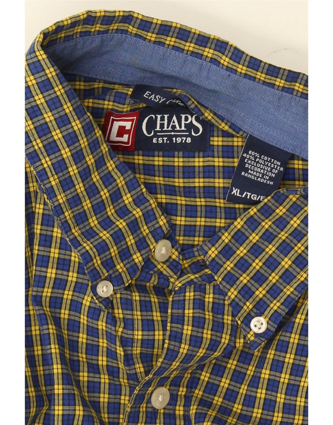 Мужская рубашка Chaps XL, синяя клетка, хлопок
