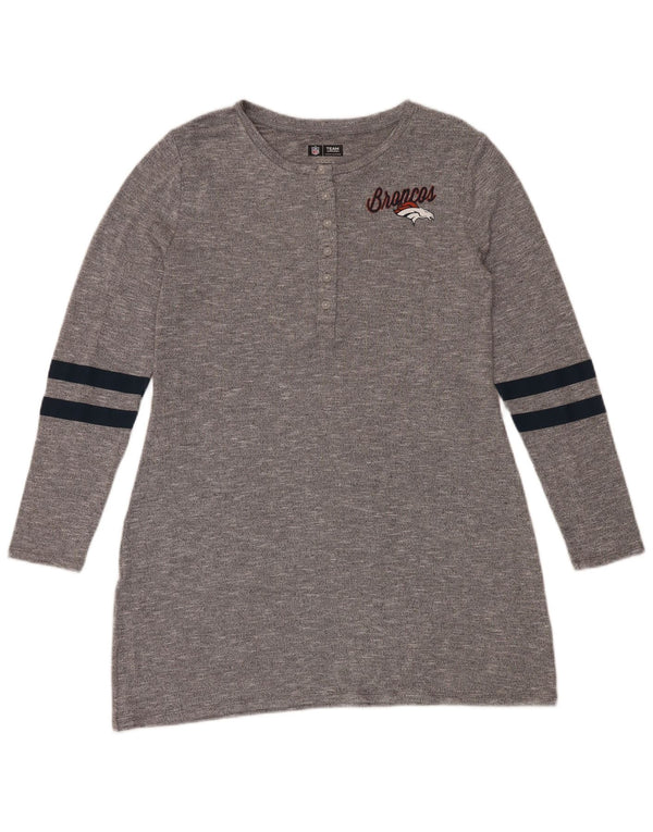 Женское платье-футболка с рисунком NFL Denver Broncos UK 18 XL, серое в полоску